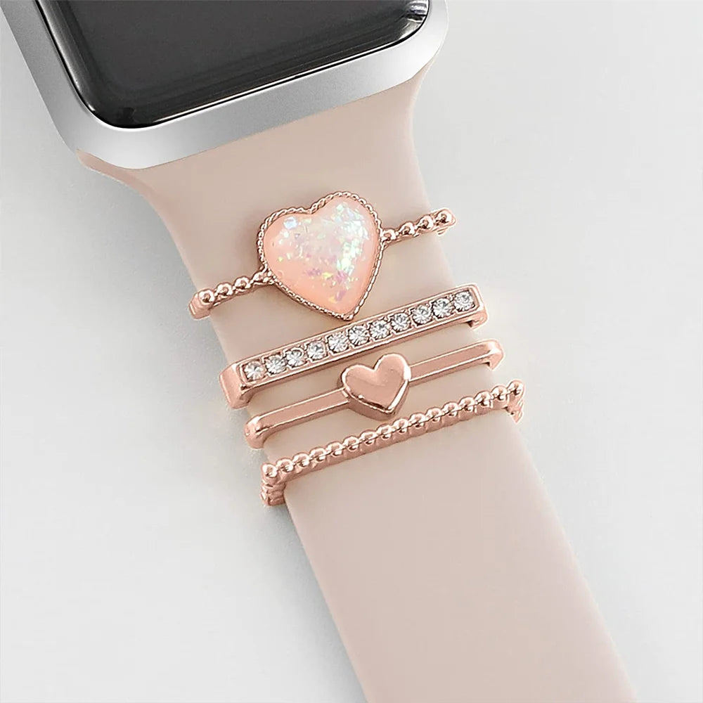 Decoration For Apple Watch band Series 8 7 6 5 4 SE 9 Accessories Diamond Jewelry Charms for Samsung Huawei watch fit 3 band