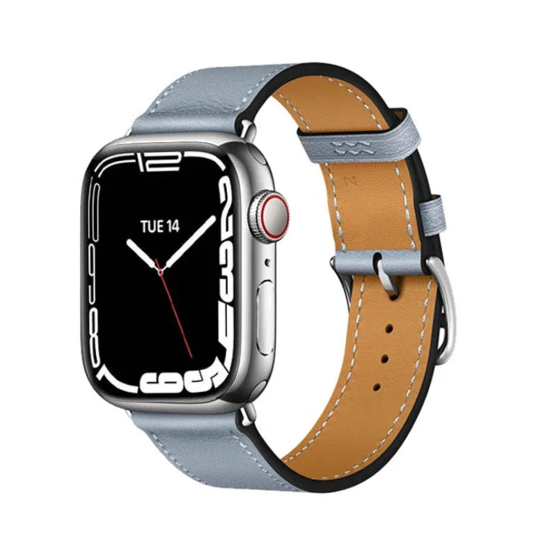 Leather band For Apple Watch Ultra 2 49mm 9 8 7 45mm 41mm High quality business wristband For Apple Watch 6 5 4 3 SE 44mm 40mm 42mm