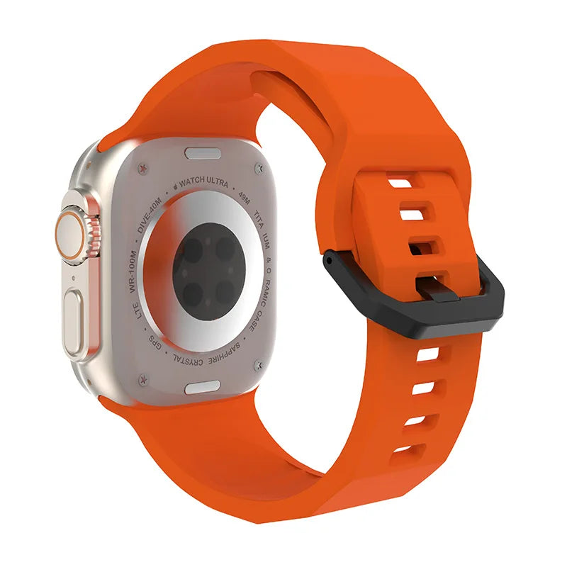 Silicone band For Apple Watch Ultra 3 2 1 49mm 11 10 46mm 42mm 9 8 7 45mm 41mm Wave band Wristband Apple Watch 6 5 SE3 44mm 40mm