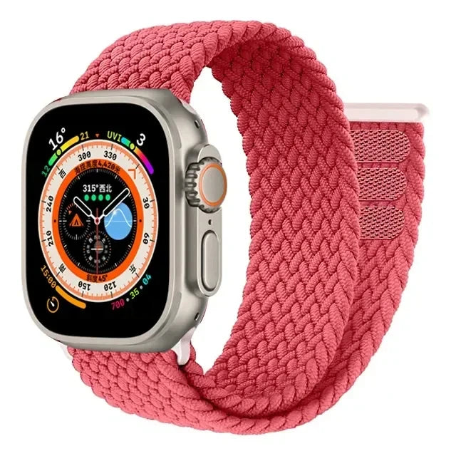 Braided Solo Loop For Apple Watch band 44mm 40mm 45mm 41mm 42mm Ultra 2 49mm correa band Apple Watch Series 9 7 3 5 SE 6 8 band