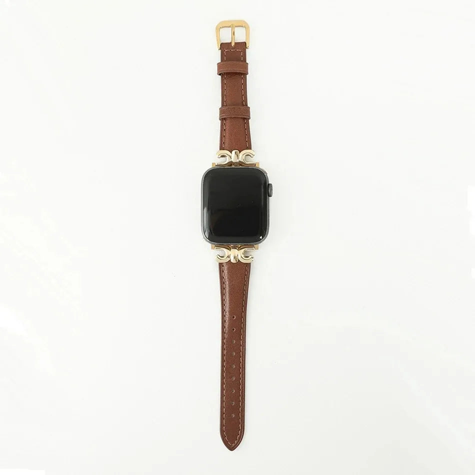 For Apple Watch band Series Ultra 10 9 8 7 6 5 Luxury Leather loop For Women 38mm 40mm 41mm 42mm 44mm 45mm 46mm 49mm band