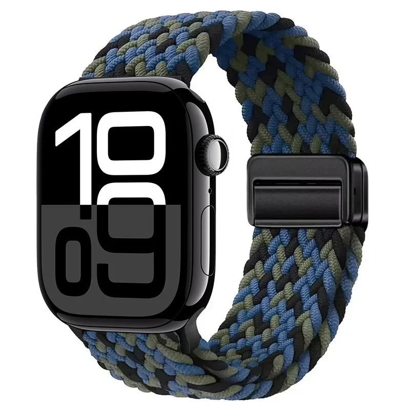 Nylon Braided Loop band for Apple Watch Ultra 3 2 49mm 11 10 42mm 46mm 9 8 7 45mm 41mm Magnetic band Apple Watch 6 5 SE 44mm 40mm band