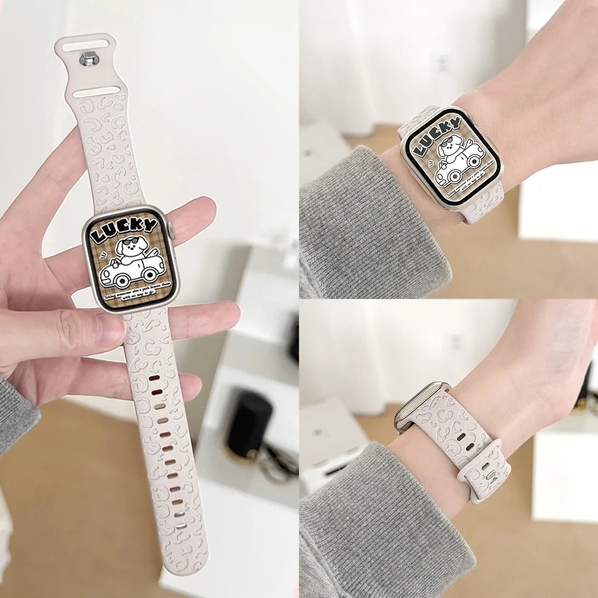 Engraved Leopard band For Apple Watch 10 band Ultra 2 49mm 45mm 44mm 46mm 41mm 40mm Silicone band Series 10 9 8 7 SE 6 5 4