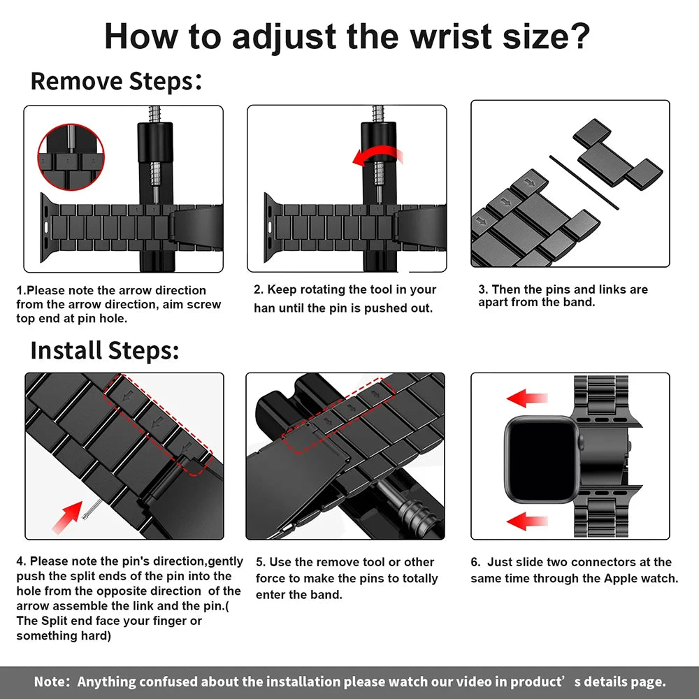 Stainless steel band for Apple Watch band 49mm 45mm 41mm 44mm 40mm 42mm 46mm metal band Apple Watch 11 10 9 8 7 6 5 SE Ultra 3