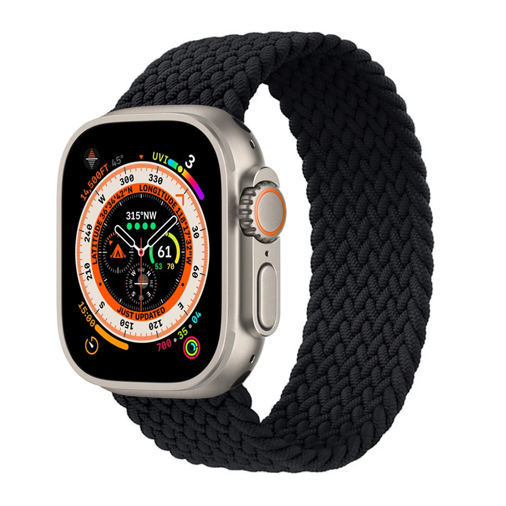 Braided Solo Loop For Apple Watch band 44mm 40mm 45mm 41mm 49mm 42mm 46mm band Apple Watch Series 10 9 SE 8 7 6 5 4 Ultra 2 Band