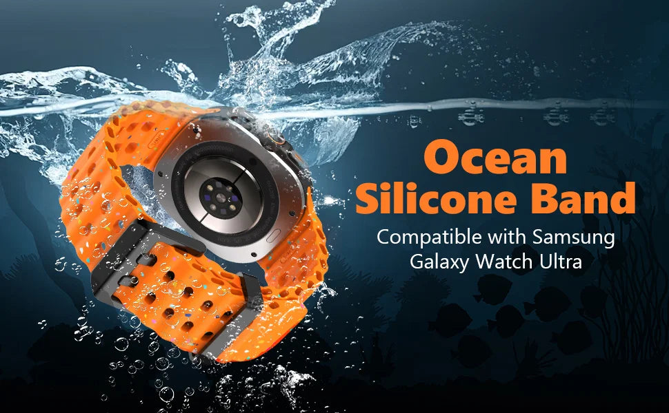 Original Marine for Samsung Galaxy watch Ultra 2 Strap accessories Colorful Sport Bracelet Correa Galaxy watch 7 Ultra 47mm Band