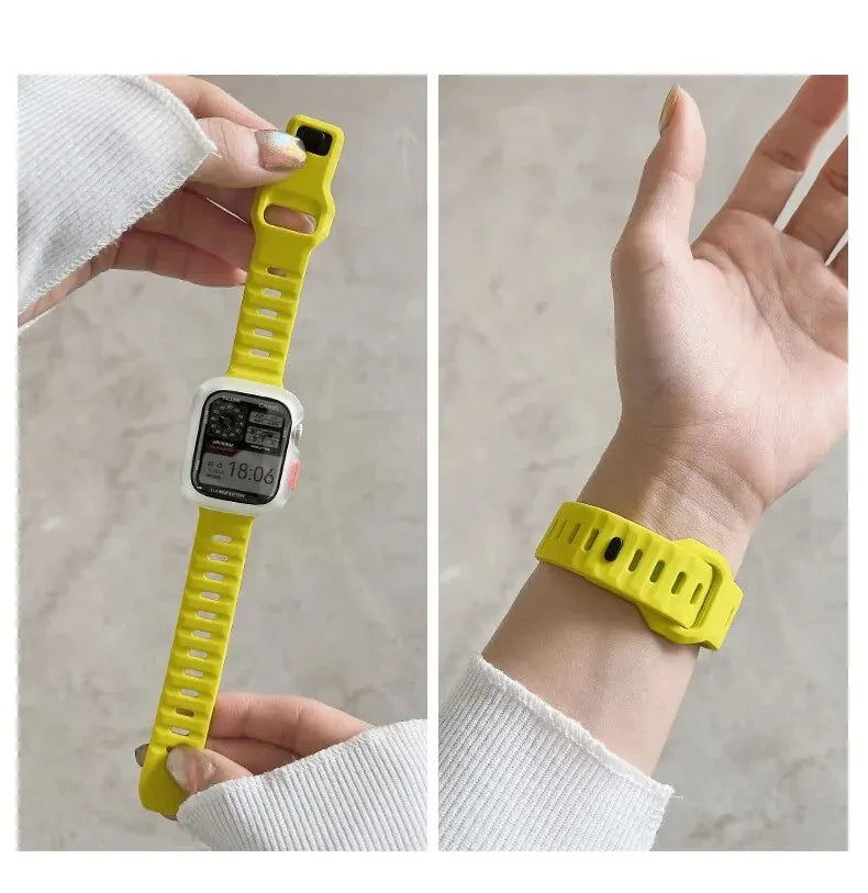 Candy Silicone Case+ band For Apple Watch Series 9 45mm band 8 7 42mm 41mm SE 6 5 4 3 2 1 44mm 40mm 38mm Apple Watch Ultra 2 49mm