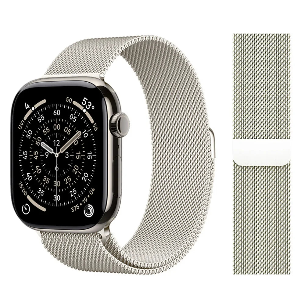 For Apple Watch band 11 10 9 8 SE 46mm 42mm 44mm 45mm Ultra 3 2 49mm 41mm Milanese Loop metal band correa Apple Watch bands