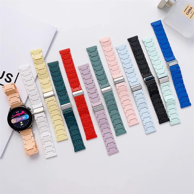 Carbon Fiber Band For Samsung Galaxy 7/FE/4/5/6/Classic 46mm/Active 2 20mm 22mm link Bracelet Huawei Watch GT 4/2/2e/3/Pro strap