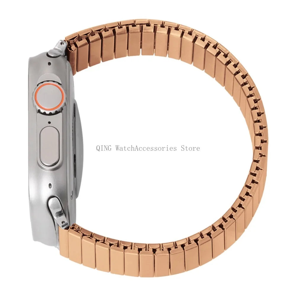 for Apple Watch band 40mm 44mm 45mm 41mm Slim metal Elastic Stretch watch band Bracele band for Apple Watch 7 6 SE 5 4 8 49mm 42mm 38mm