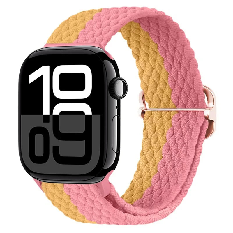 Braided Nylon band For Apple Watch Ultra 49mm 46mm 45mm 44mm 42mm 41mm 40mm Elastic band Apple Watch 11 10 9 8 7 SE 4 5 6 Belt