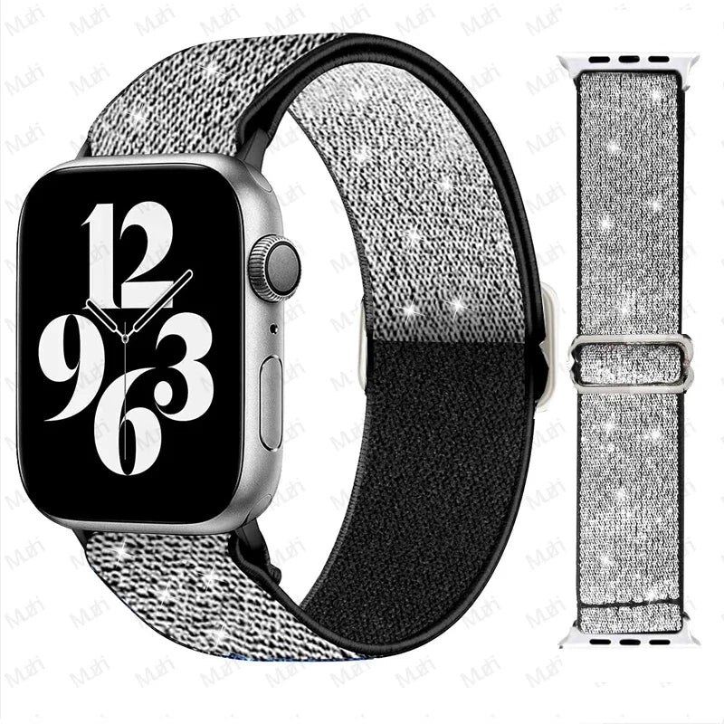 Sport Nylon band for Apple Watch Ultra 3 2 1 49mm 41mm 45mm 42mm 46mm 40mm 44mm Elastic band Series 11 10 9 8 7 6 5 4 SE Band