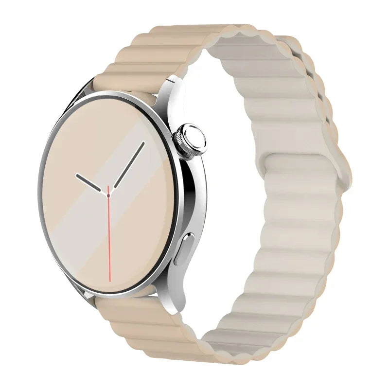 silicone strap For Samsung Galaxy watch 7/6/5/4/5pro/6-4 Classic/FE 20mm 22mm band Magnetic Loop bracelet huawei GT 4-3-pro-2e