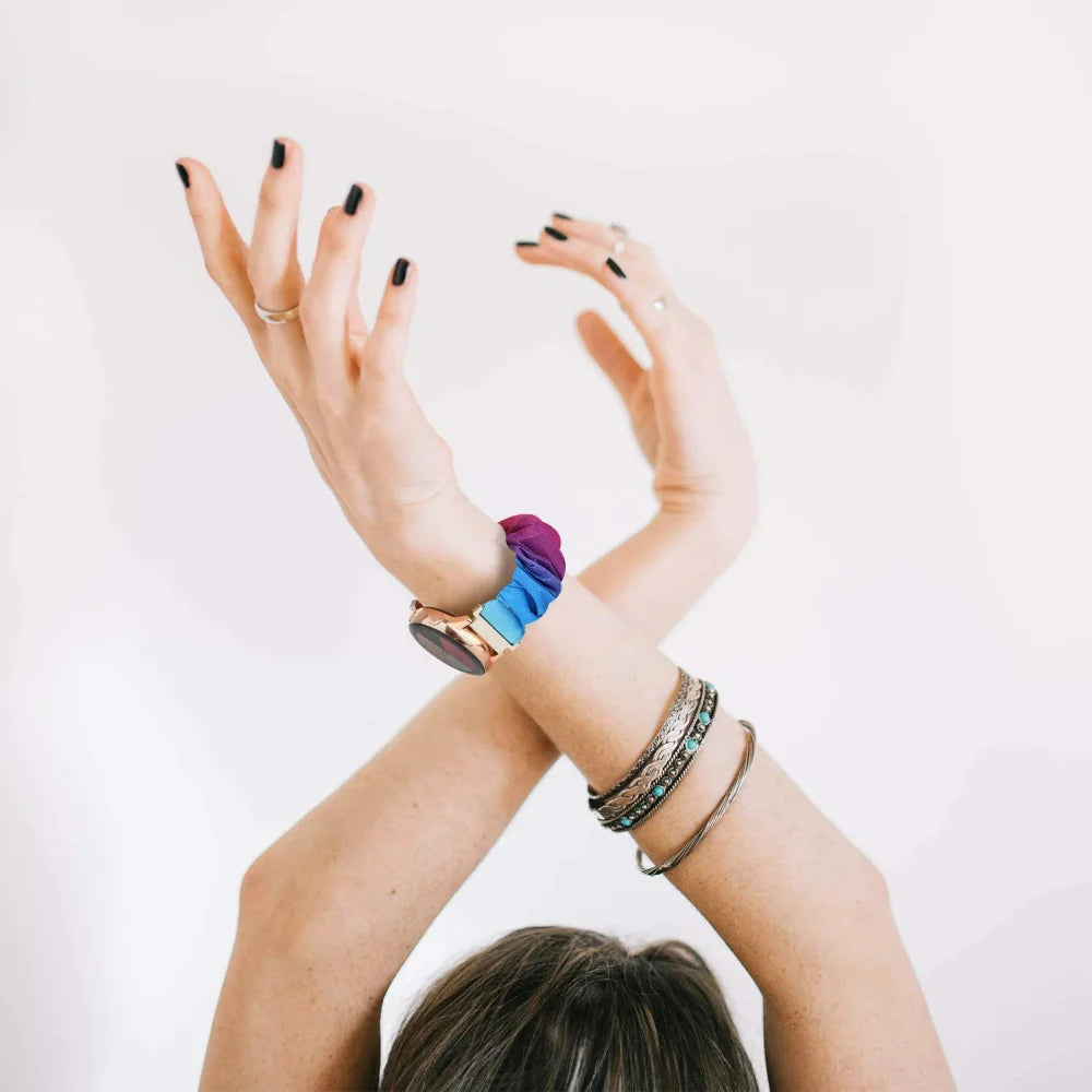 20mm 22mm Nylon Strap for Samsung Galaxy Watch 4/5/6 44mm 40mm/Classic/Active 2 Scrunchies Elastic Bracelet for Huawei GT2/4 Pro