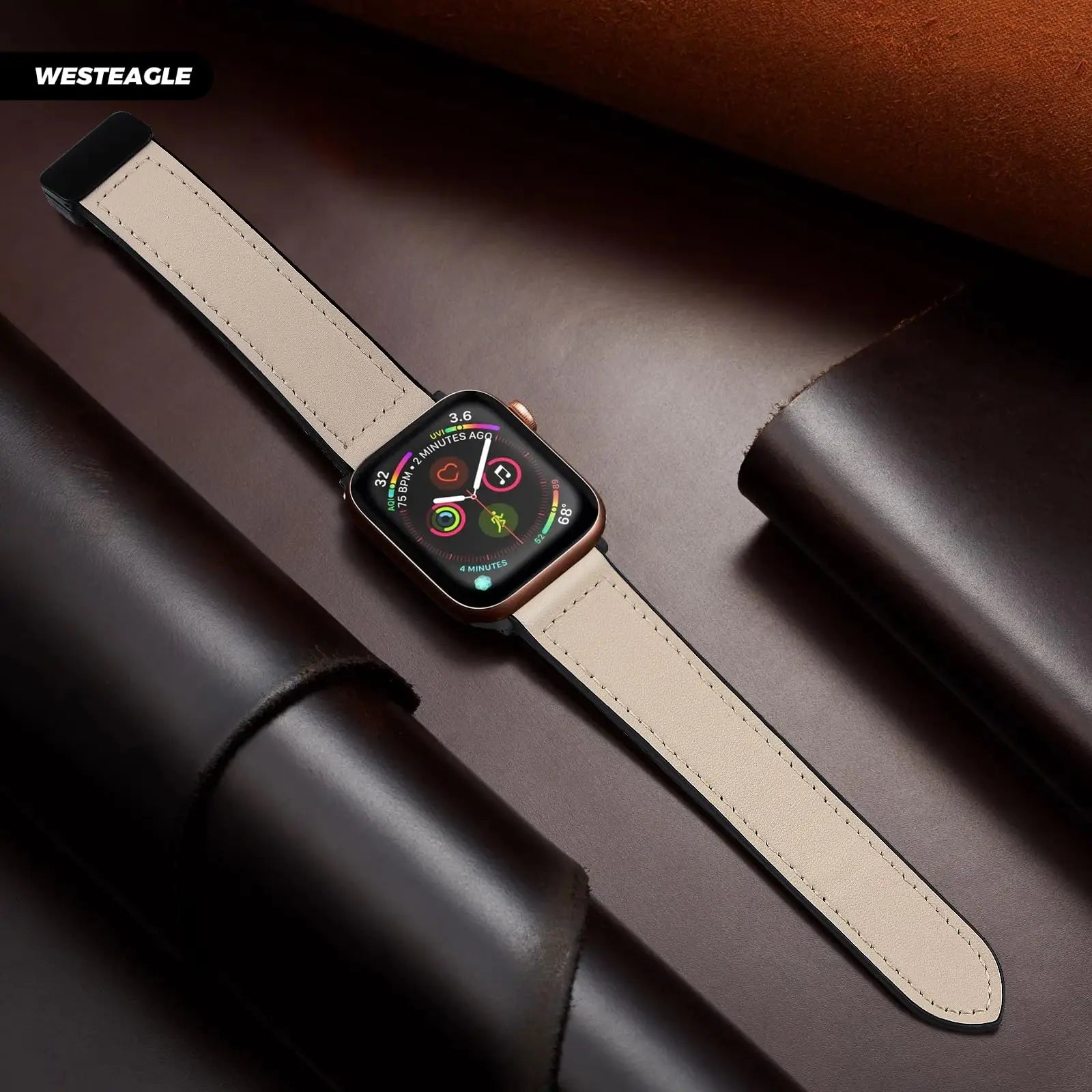 Magnetic band for Apple Watch band 44mm 40mm 45mm 41mm Genuine Leather+silicone band Apple Watch Series 10 9 8 7 SE Ultra 2 49mm