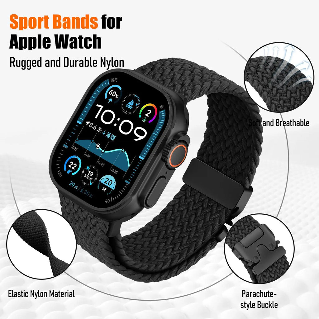 Parachute band for Apple Watch band 46mm 42mm 45mm 44mm 41mm Braided band Correa Apple Watch Series 10 9 8 SE 5 6 7 Ultra 2 49mm
