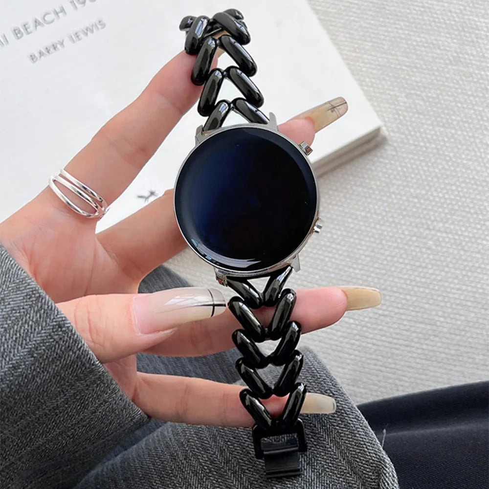 22mm 20mm Band for Samsung Galaxy Watch 7 6 5 4 40 44mm 6classic Active 2 Stainless Steel Chain Bracelet for Huawei GT2/3 Strap