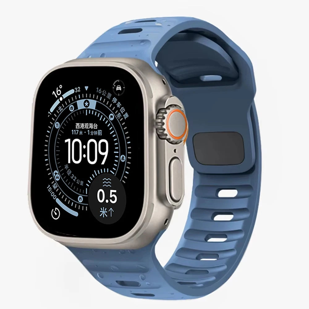 Silicone sport band for Apple Watch 49mm 45mm 44mm 46mm 42mm 40mm 41mm Correa band Apple Watch Series 9 8 7 6 5 SE Ultra 3 2 1