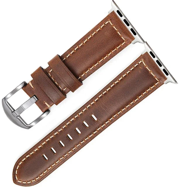 Vintage Cow Leather Watch band for Apple Watch band for Series 9 8 Ultra 2 49mm 45mm 44mm 41mm 42mm 40mm Leather band for Apple