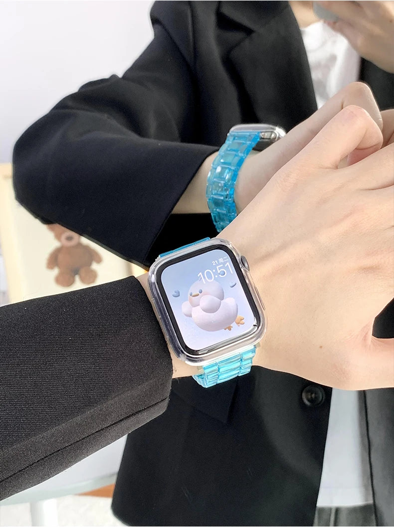 Transparent Link Bracelet For Samsung Galaxy Fit 3 Glacier Strap For Samsung Fit 3 Smart Watch Correa Accessories