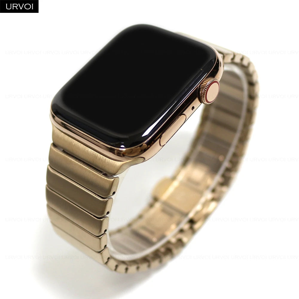 URVOI band for Apple Watch Ultra 3 2 Link band gen.1 3 stainless steel band butterfly clasp wristband for Apple Watch 45mm 46mm 49mm