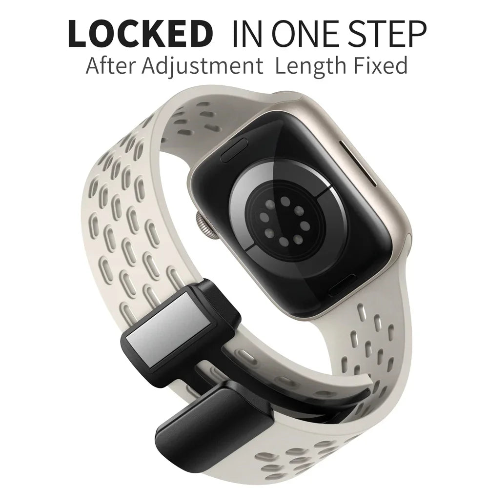 Magnetic band For Apple Watch Ultra 2 band 49mm 44mm 45mm 40mm 41mm 42mm 46mm 45mm Silicone band Apple Watch Series 10 9 7 8 SE 6 5