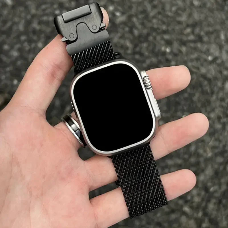 Titanium Milanese Loop For Apple Watch Ultra 2 49mm 46mm 42mm 41mm 45mm 44mm 38mm 40mm Series 10 9 8 7 6 5 4 SE band Accessories