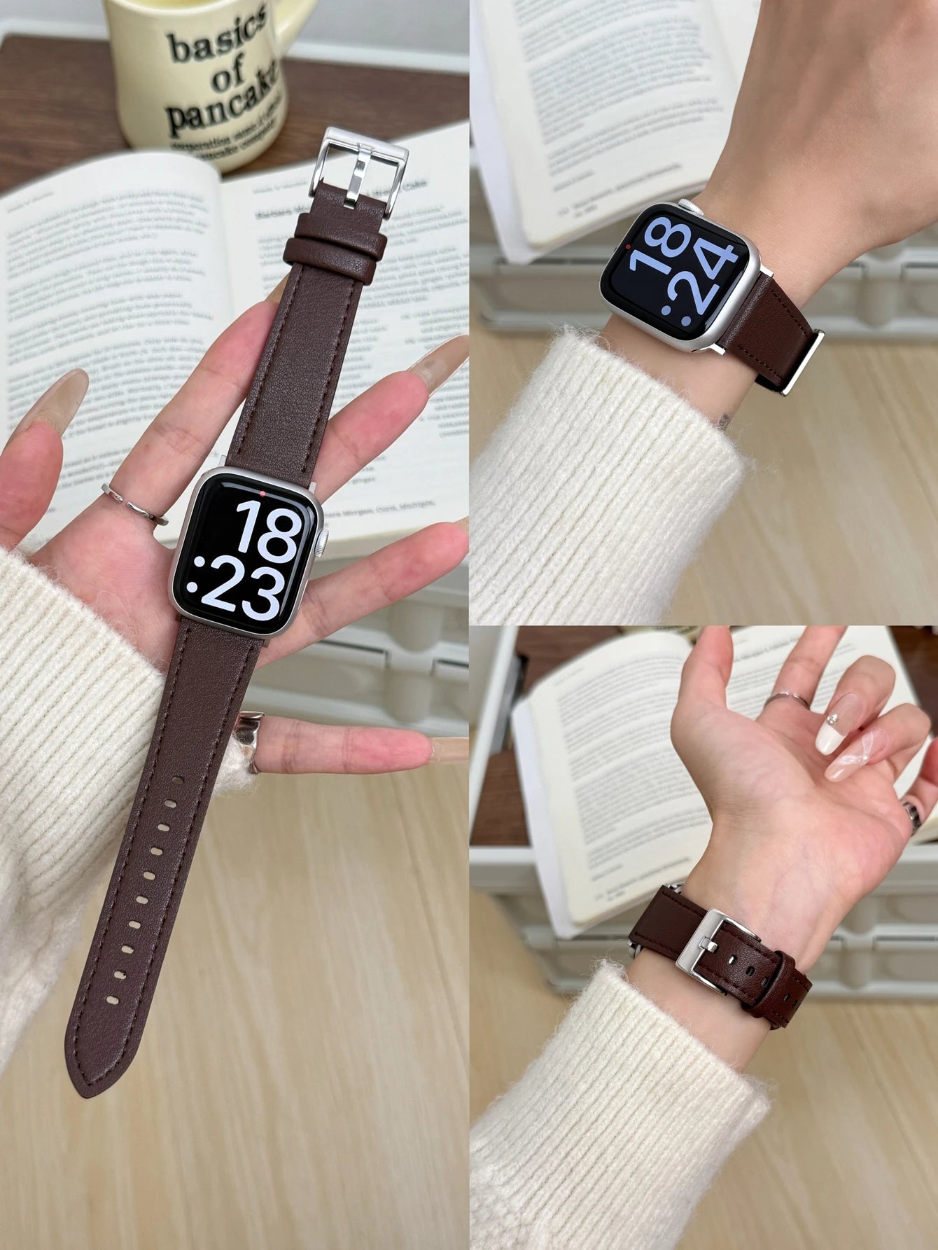 High quality leather loop For Apple Watch band women 11 10 9 8 7 6 5 4 3 2 1 SE 38mm 40mm 41mm 42mm 44mm 45mm 46mm 49mm band