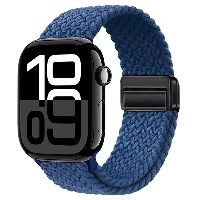 Nylon Braided Loop band for Apple Watch Ultra 3 2 49mm 11 10 42mm 46mm 9 8 7 45mm 41mm Magnetic band Apple Watch 6 5 SE 44mm 40mm band