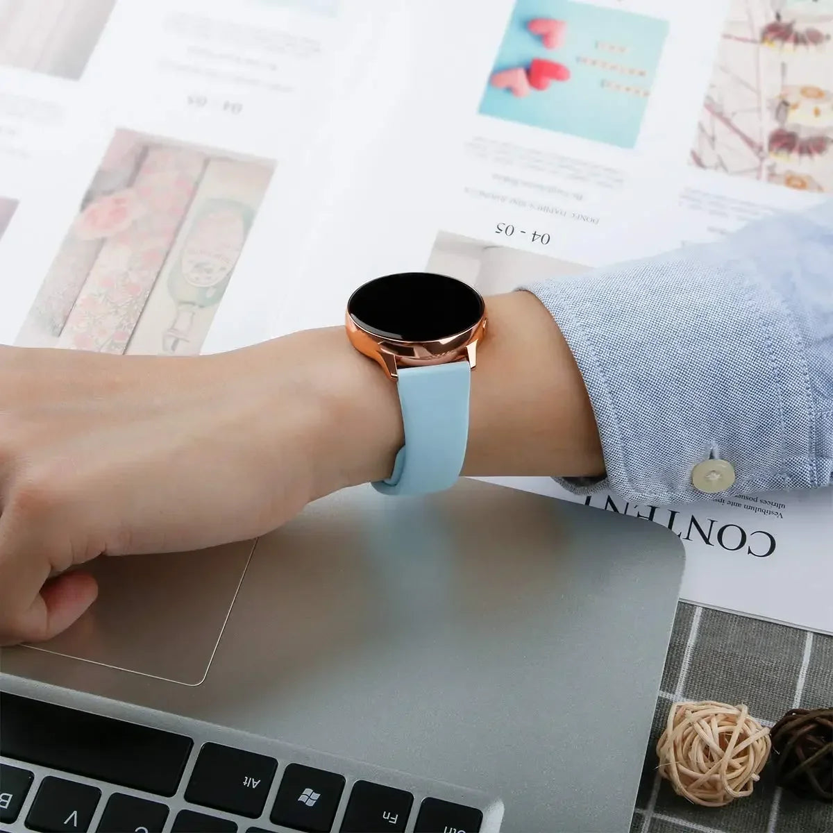 20mm 22mm strap For Samsung Galaxy watch 5 pro/6/4/Classic/Active 2/Gear S3 frontier silicone bracelet Huawei GT 2/2e/3 pro band