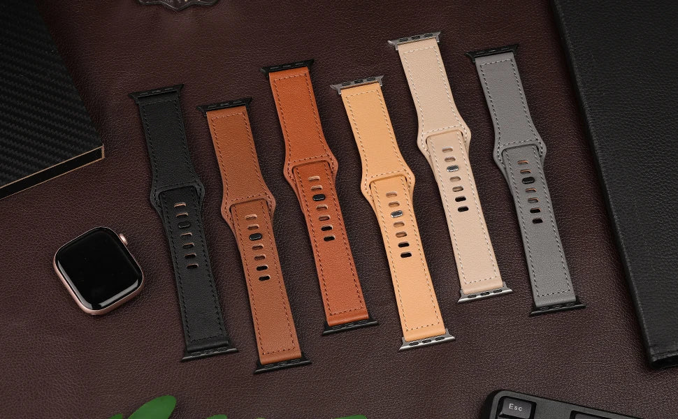 Leather band for Apple Watch band 44mm 46mm 40mm 45mm 49mm 42mm 41mm 38mm Sport band Apple Watch Series 10 9 7 8 6 5 SE Ultra 2