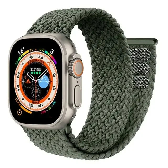 Braided Solo Loop For Apple Watch band 44mm 40mm 45mm 41mm 42mm Ultra 2 49mm correa band Apple Watch Series 9 7 3 5 SE 6 8 band