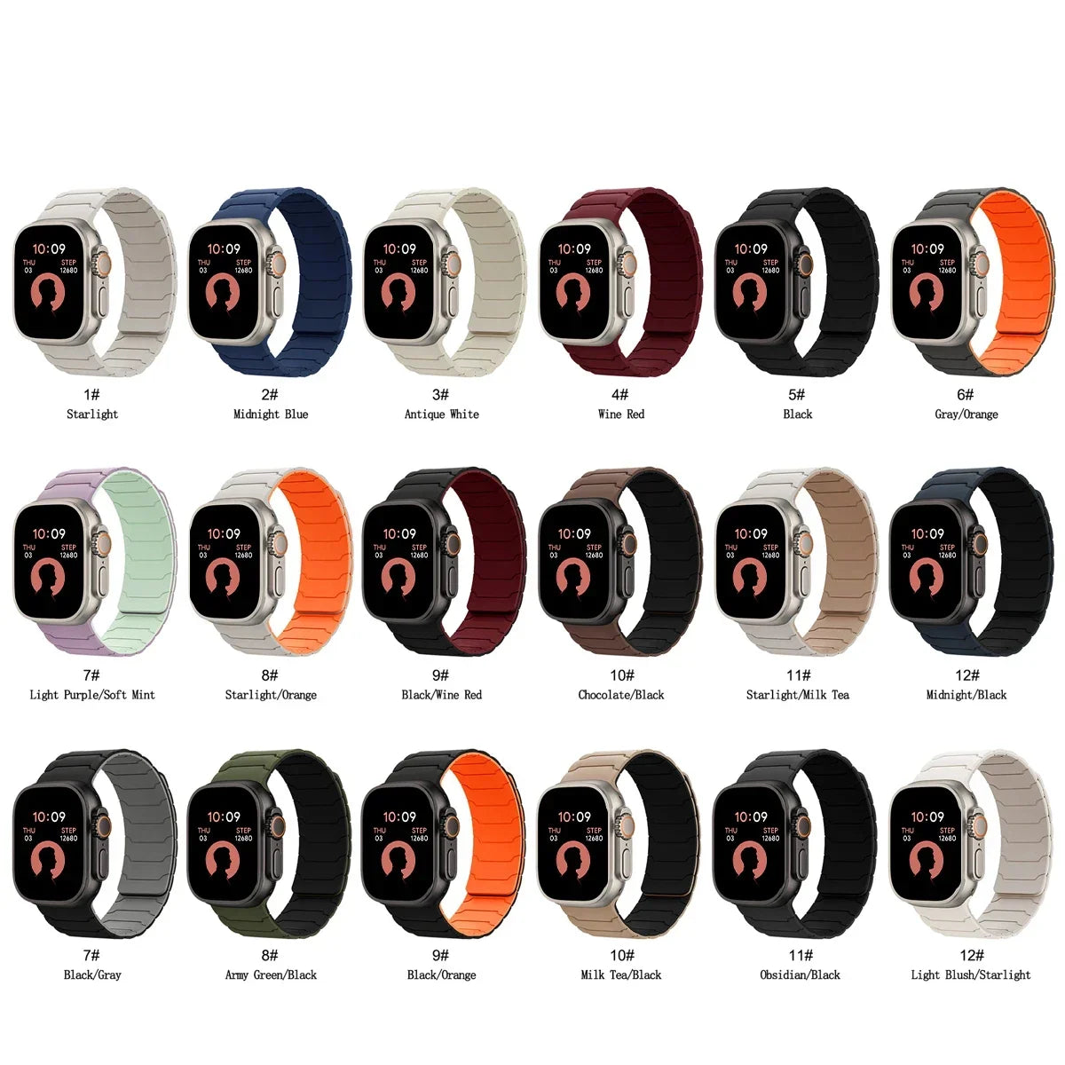 Magnetic band for Apple Watch band Ultra 2 49mm 46mm 44mm 41mm 45mm 42mm Silicone band Apple Watch Series 10 9 8 7 6 5 4 SE band