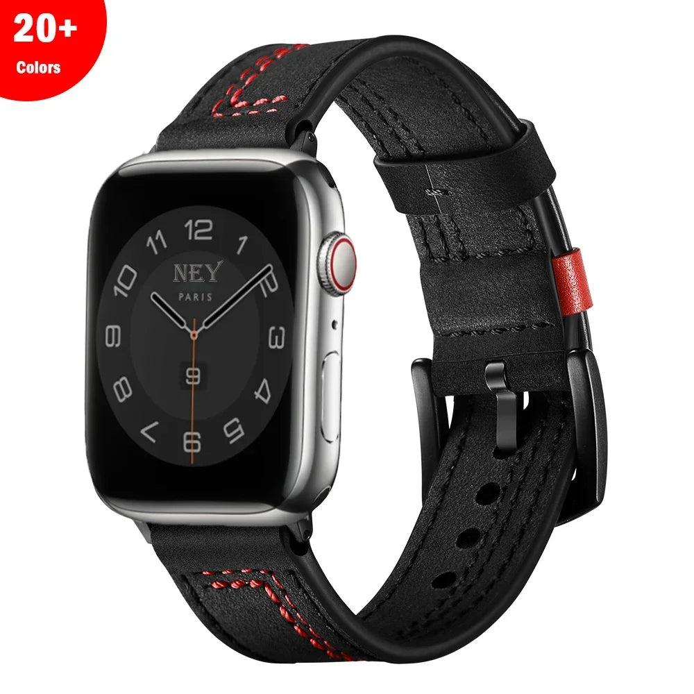 Leather loop band For Apple Watch band 40mm Ultra 49mm 41mm 42mm 38mm 46mm 44mm 45mm band Apple Watch Series 10 9 5 6 SE 8 7 3 4
