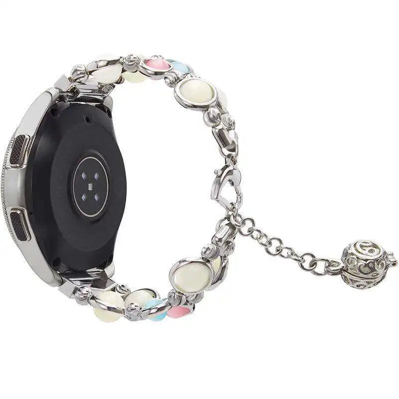 Correa de Metal luminoso para Samsung Galaxy Watch, pulsera clásica de 22mm, 20mm, 40mm, 44mm, 4, 45mm, 42mm, Active 2