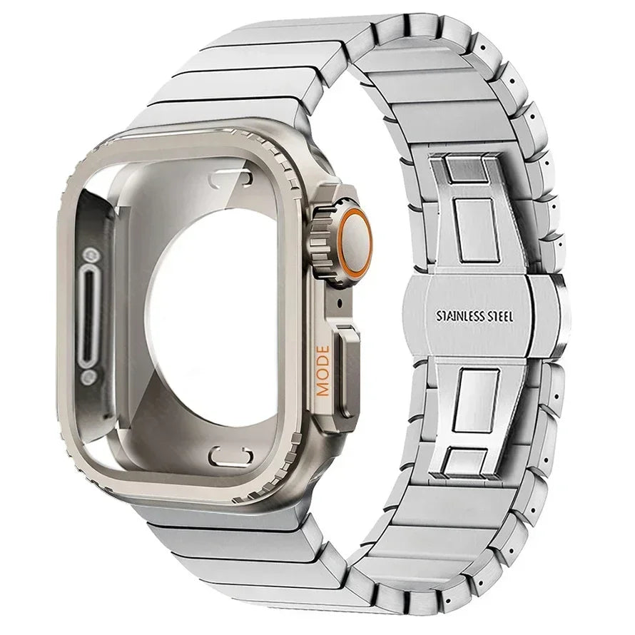 Case+band for Apple Watch band 10 42mm 46mm Ultra 2 49mm 9 8 7 6 SE 5 Steel metal Protective Shell Upgrade Apple Watch 49mm 45mm 44mm