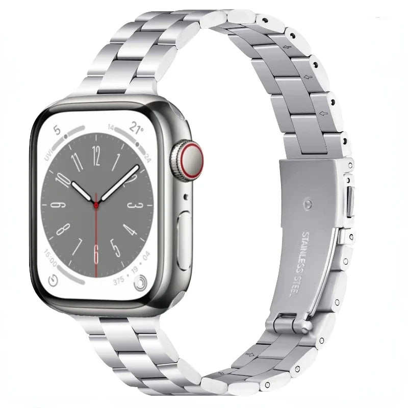 Metal Slim band For Apple Watch 10 9 8 7 41mm 42mm 46mm 45mm Women Stainless Steel band Apple Watch Ultra 2 49mm 6 5 4 SE 44mm 40mm