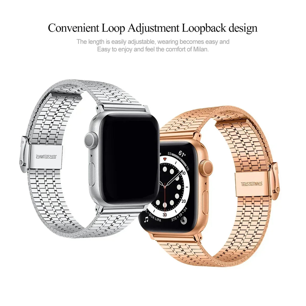 Stainless Steel band for Apple Watch Ultra 2 49mm Series 10 46mm 42mm 44mm 45mm 41mm metal band Apple Watch 9 8 7 6 SE 5 4 band
