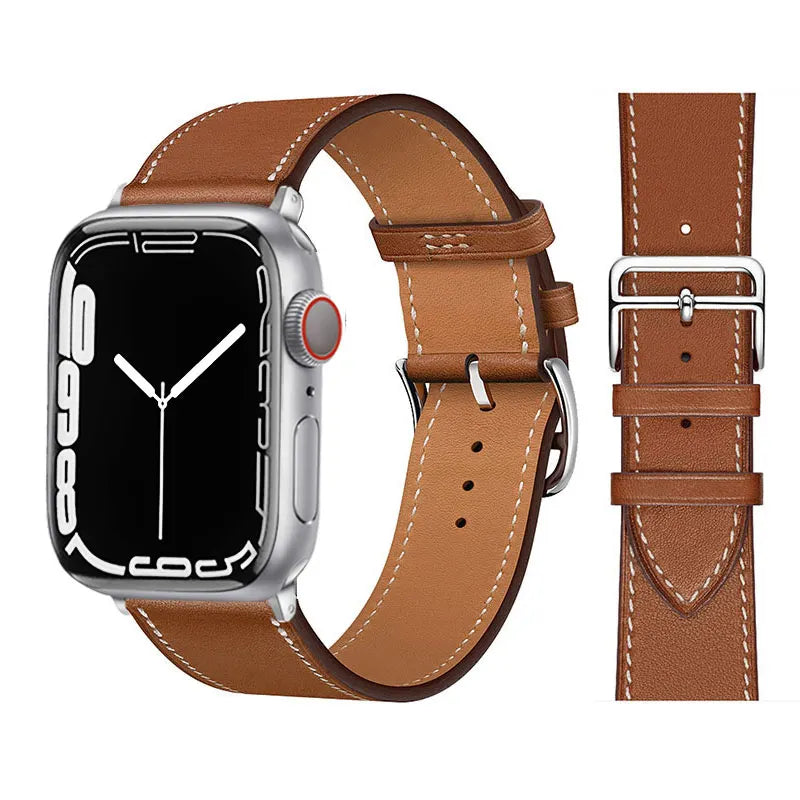 Leather Watch band for Apple Watch band 46mm 44mm 49mm 45mm 42mm 40mm 38mm 41mm band Apple Watch Series 10 Ultra 9 8 7 6 5 4 3 SE