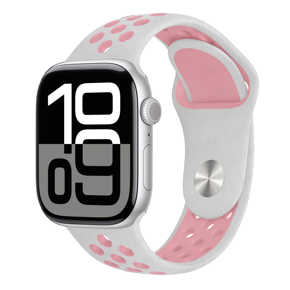 Official band For Apple Watch band Ultra 2 40mm 44mm 46mm 49mm 41mm 42mm 45mm Silicone band correa Apple Watch 11 10 9 8 7 6 SE3 band