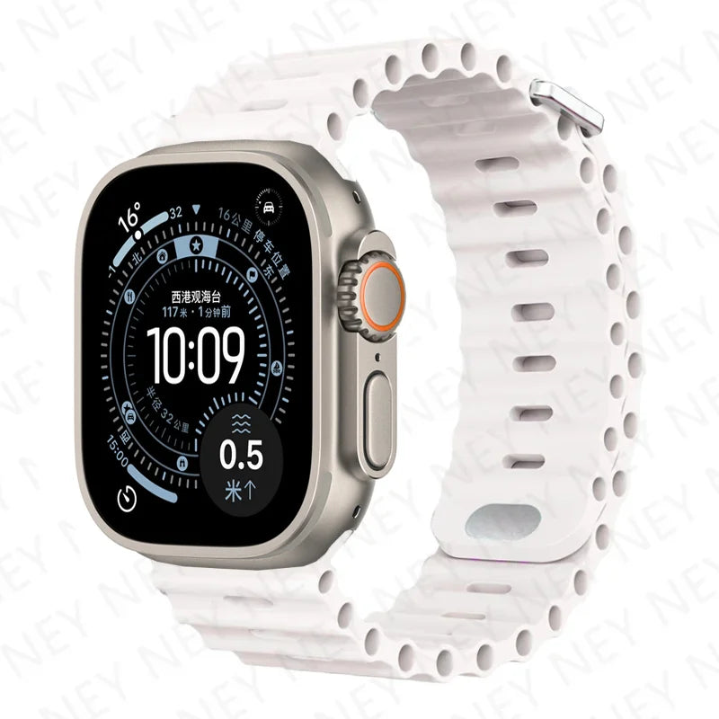 Ocean band For Apple Watch Ultra 2 3 band 49mm 9 8 7 45mm 41mm 44mm Silicone band Wristband Apple Watch S10 S11 46mm 42mm band