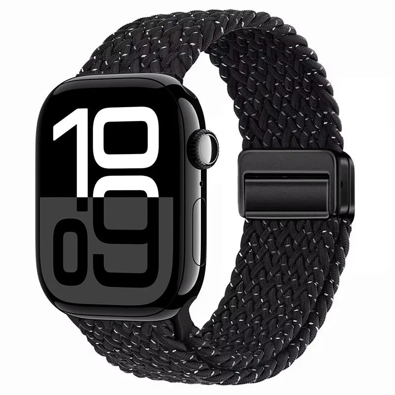 Nylon Braided Loop band for Apple Watch Ultra 3 2 49mm 11 10 42mm 46mm 9 8 7 45mm 41mm Magnetic band Apple Watch 6 5 SE 44mm 40mm band