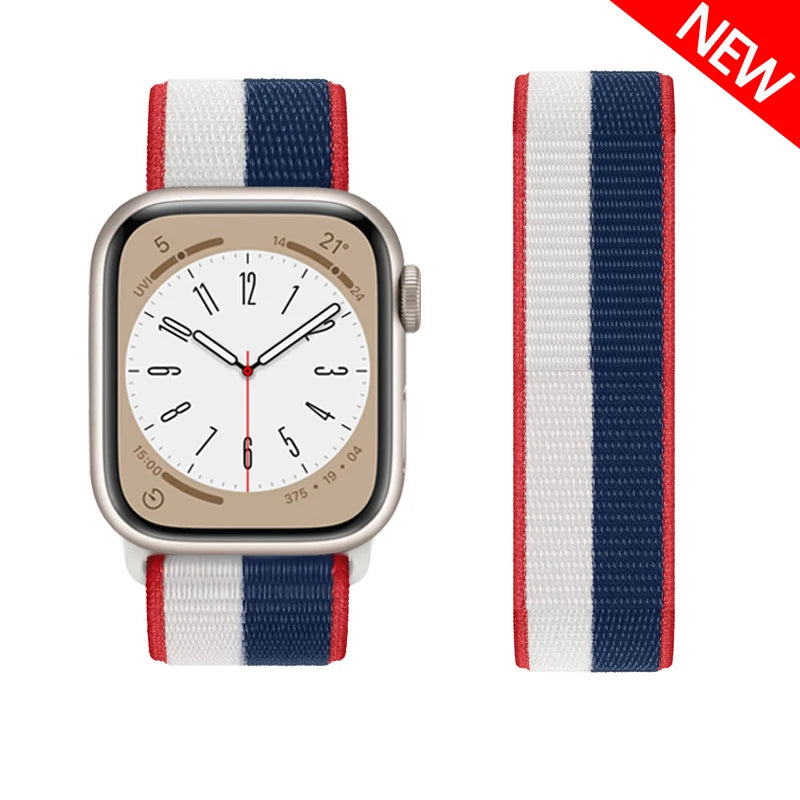 Nylon loop Correa For Apple Watch band 45mm 44mm 46mm 40mm 49mm 41mm 42mm 38mm band Apple Watch Series 6 SE 7 8 9 10 Ultra 2 bands