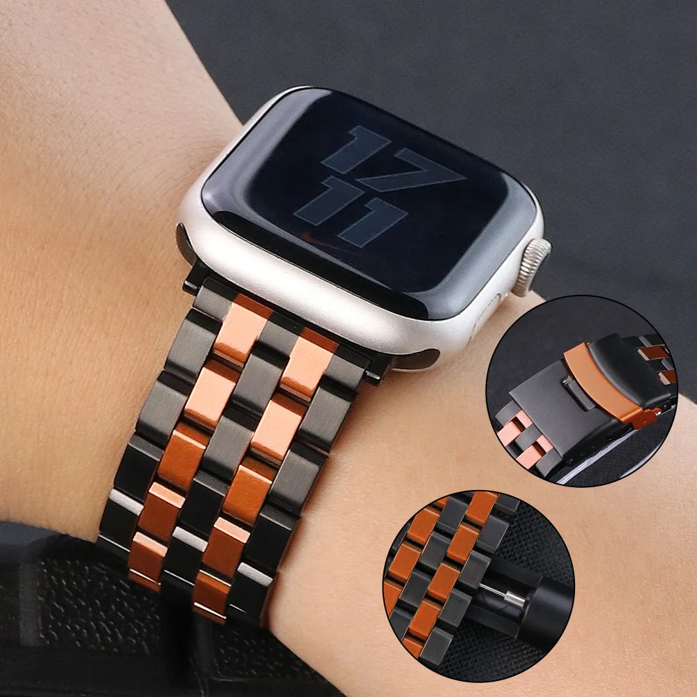 Metal band For Apple Watch 10 46mm Ultra 1 2 49mm band Stainless Steel Correa For Apple Watch 9 8 44mm 45mm SE 3 2 1 42mm band