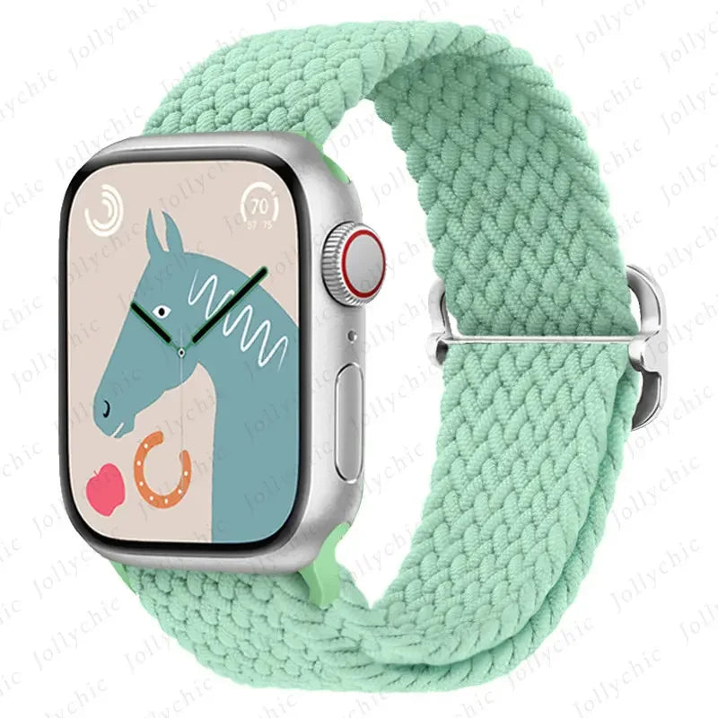 Braided Solo Loop band For Apple Watch Ultra 2 band 49mm 44mm 40mm 45mm 41mm 42mm 38mm band Apple Watch Series 9 8 7 6 SE 3