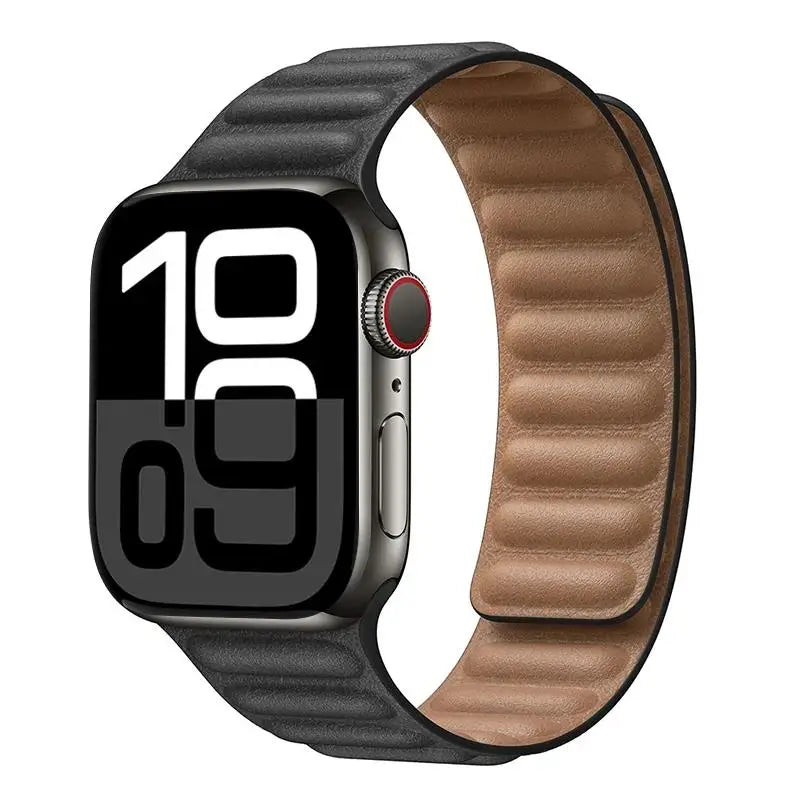 Leather band for Apple Watch band 49mm 46mm 42mm 41mm 44mm Original Magnetic Loop Link band Apple Watch 10 9 8 7 SE Ultar2 band