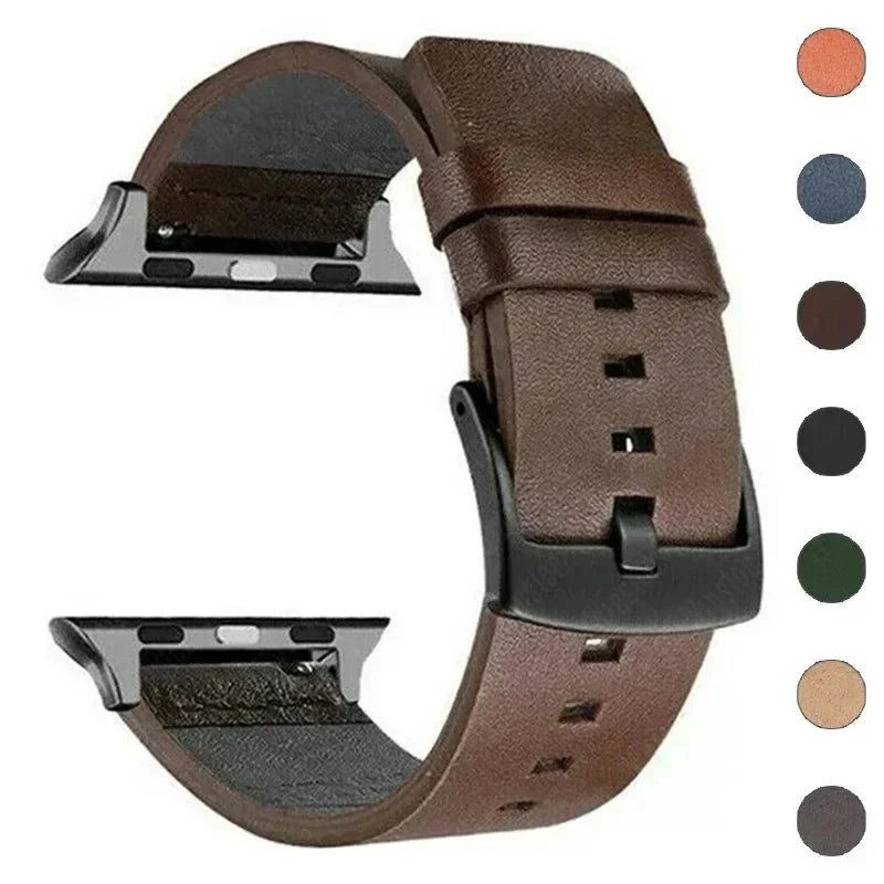 Leather band For Apple Watch band 46mm 45mm 44mm 49mm 41mm 40mm 42mm 38mm wristband correa band Apple Watch Series Ultra 10 9 5 6 SE 7 8