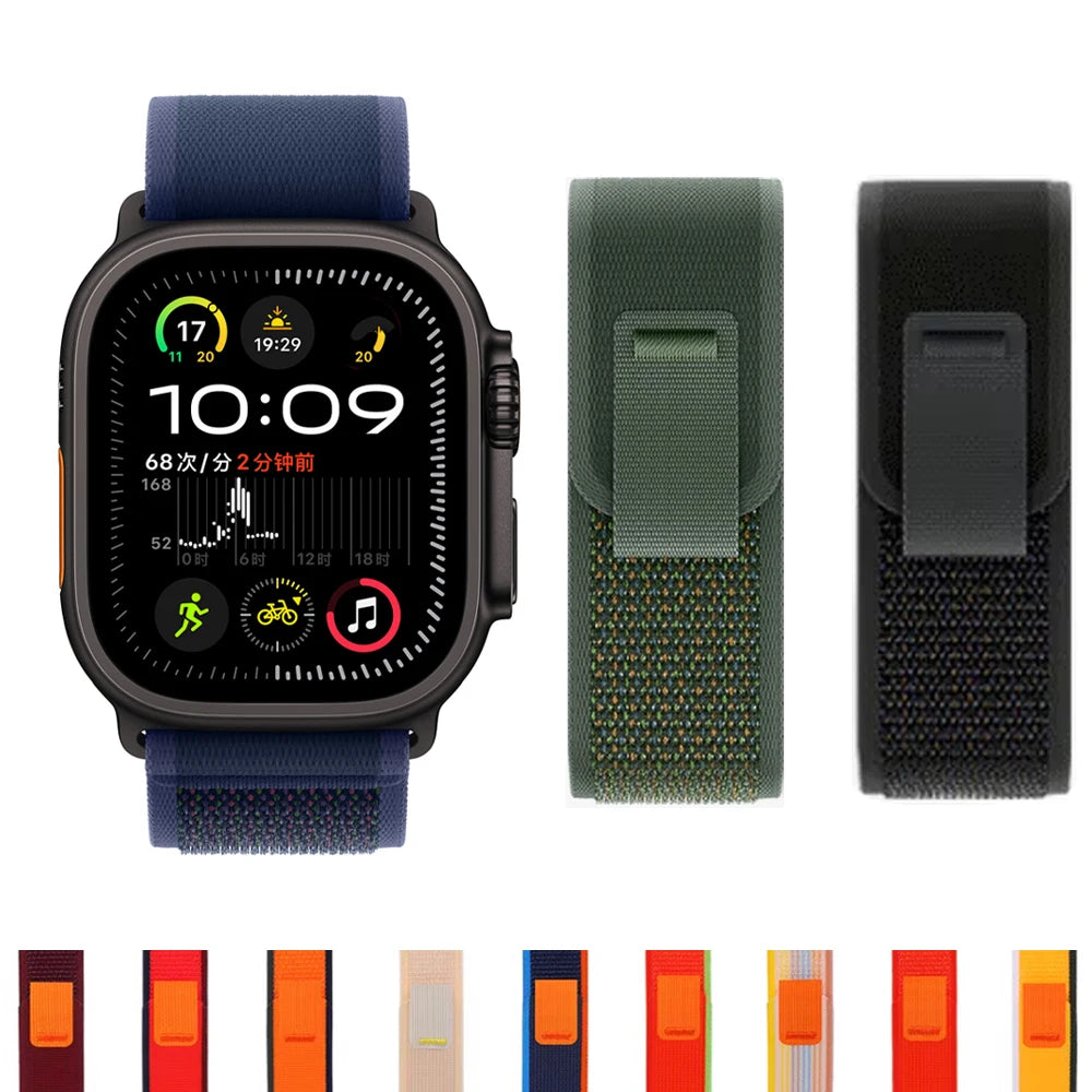 Trail loop For Apple Watch Ultra band 49mm 46mm 42mm 45mm 40mm 41mm Nylon sport band correa Apple Watch 10 9 8 7 6 5 4 3 SE band