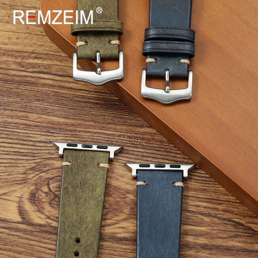 Cowhide band 49mm 46mm 45mm 44mm 42mm 41mm 40mm 38mm for Apple Watch Leather watch band for Apple Watch Series 1 10 Ultra SE 2 Watch Accesso