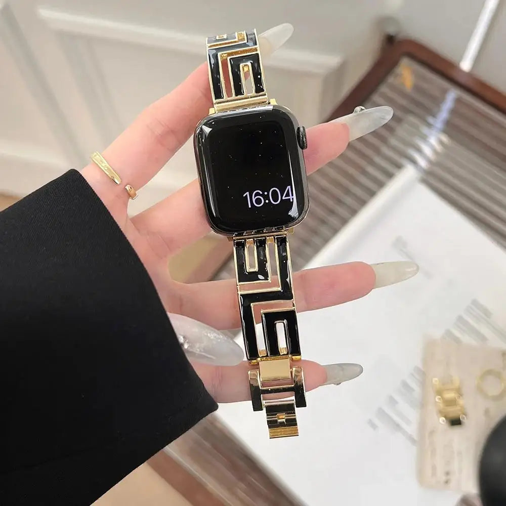 Luxury metal band for Apple Watch S10 46mm 42mm Ultra 2 49mm 9 8 7 45mm 41mm Women band for Apple Watch SE 6 5 4 40mm 44mm 38mm
